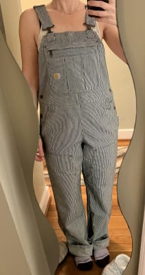 Murdoch s Carhartt Women s Relaxed Fit Denim Railroad Stripe Bib Overall