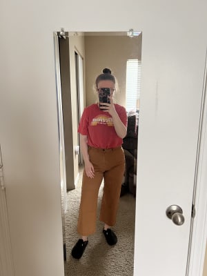 Old navy wide leg crop pants top