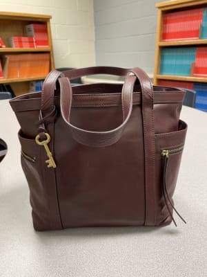 Fossil caitlyn leather tote clearance