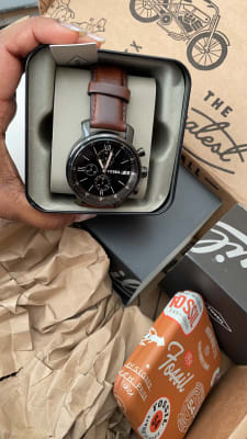 Rhett Chronograph Brown Leather Watch 