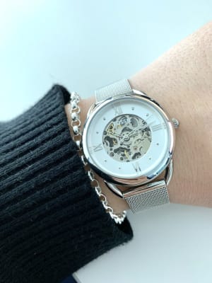 Tailor automatic blue online leather watch