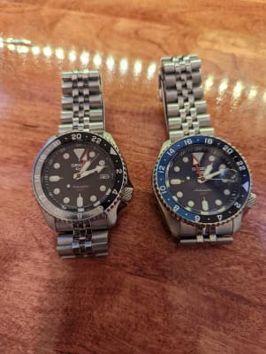 さこ Seiko 5 Sports Automatic GMT Black Dial Steel Bracelet Watch