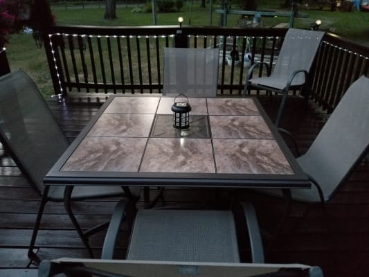 Wilson Fisher 40 Square Tile Top, Tiled Patio Table