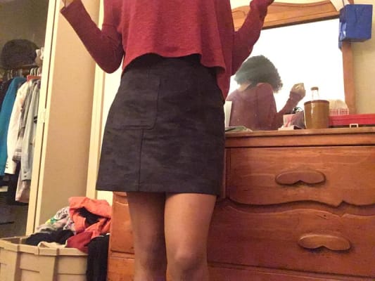Faux suede top skirt old navy