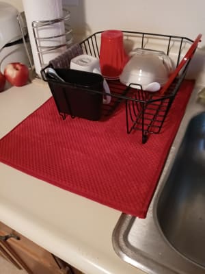 4th of July Dish Drying Mats for Kitchen Counter Patriotic Red Large Drying