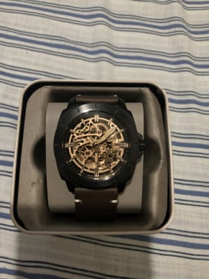 Privateer sport mechanical black cheap leather watch