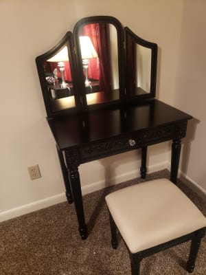 Black Vanity Set With Tri Fold Mirror Big Lots