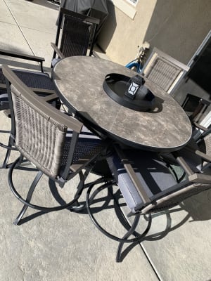 Big Lots Thornwood Patio Set 58, Big Lots High Top Fire Pit Table And Chairs