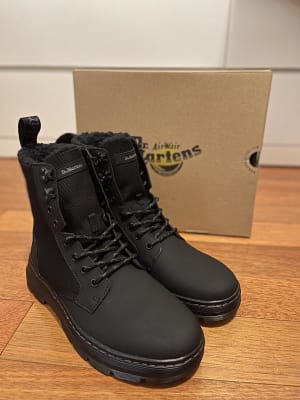 Martens Combs II Boot Men's Shoes in Black Buckle