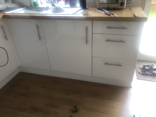 Wickes white gloss shop kitchen units