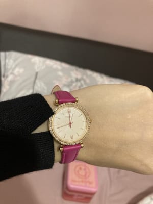 Carlie Mini Three-Hand Fuchsia Leather 