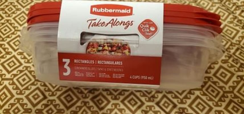 Rubbermaid TakeAlongs Toffee Nut 4 Cup Rectangle 3-Container Storage Set