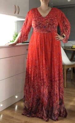 Jasmine Printed Maxi Dress Red