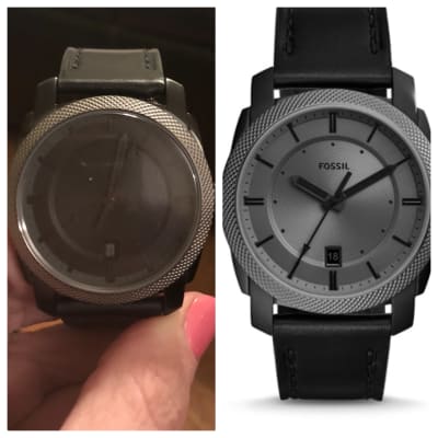Fossil Machine Leather Watch Men s Watches in Tan Buckle