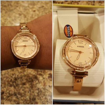 Georgia Rose-Tone Stainless Steel Watch 