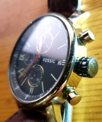 Rhett Chronograph Black Leather Watch 