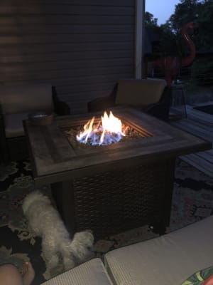 Weather Wicker Gas Fire Pit Table, Big Lots Propane Fire Pit