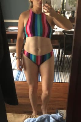 34ddd Swimsuit Top Women Color 2pack Print High Waisted Bikini
