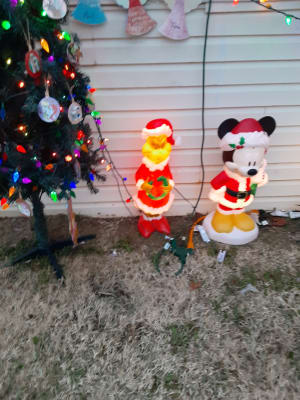 24" Santa Suit Grinch Blow Mold White Light Outdoor Lawn Porch Christmas Decor 