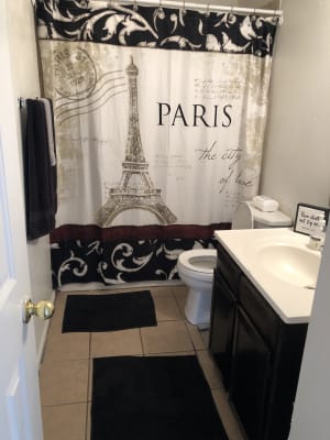 Living Colors Paris Shower Curtain, Paris Themed Bathroom Shower Curtain