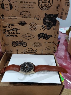 Flynn Chronograph Brown Leather Watch Bq2261 Fossil