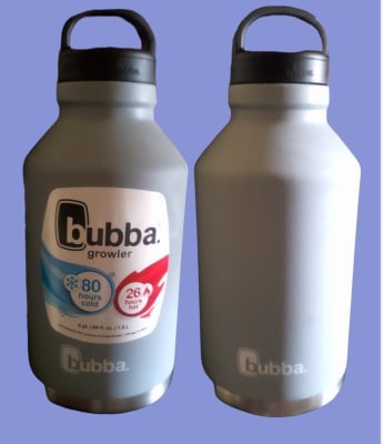 Bubba Growler Stainless Steel Water Bottle Wide Mouth Rubberized Pool Blue,  64 F