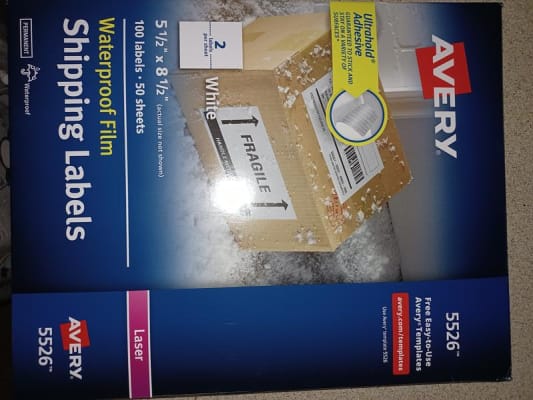 Avery® Waterproof Shipping Labels with TrueBlock - 5 1/2 ...