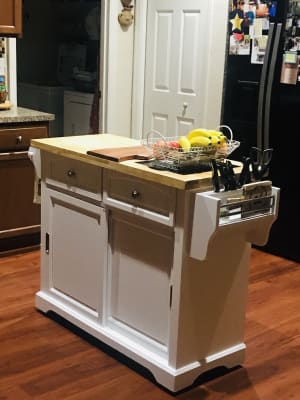 White 2 Drawer Sliding Door Kitchen Cart Big Lots