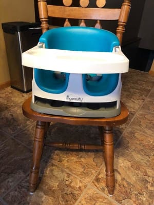 Ingenuity Baby Base 2-in-1 Booster Seat, Peacock Blue