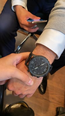 Fossil Nate Leather Watch Men's Watches in Brown Buckle