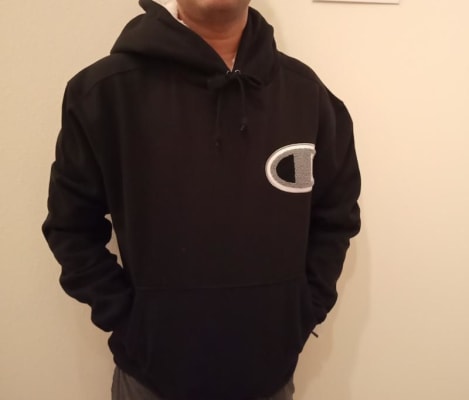 Champion® Logo Hooded Sweatshirt Men's Sweatshirts in Black Buckle