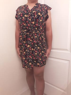 Floral Print Tie Belt Shirt Dress for Women Old Navy