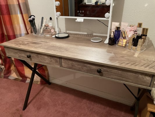 Real Living Rustic Brown Wash 2-Drawer Writing Desk