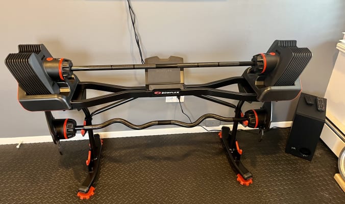 Bowflex selecttech 2080 barbell best sale stand with media rack