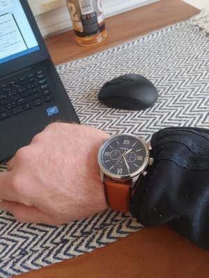 Flynn Chronograph Brown Leather Watch 