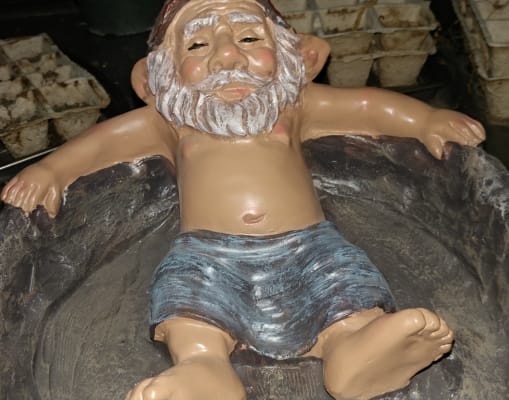 Relaxing Gnome Pool Garden Sculpture | Bits and Pieces