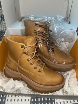 靴 Timberland ROSERED Women's Roxie Lane Mid Lace-Up Boots - Wheat Full-Grain