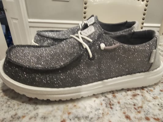 Scarpe Hey Dude Wendy Metallic Shine - Moccasin Donna, Argento, Comode E Leggere - Foto 8