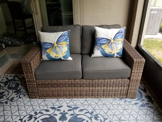 Wilson Fisher Shadow Creek All Weather Wicker Cushioned Loveseat
