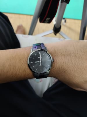 Three-Hand Smoke Stainless Steel Watch 
