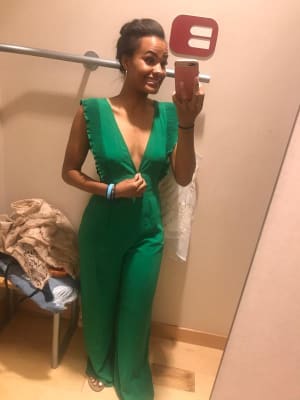 Jealous tomato green jumpsuit store