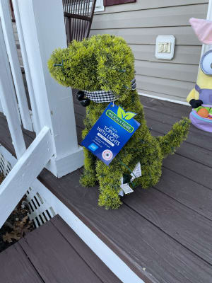 Charming sitting dog artificial topiary 