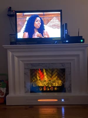 Broyhill 53.5 White Marble Petite Grand Electric Fireplace | Big Lots