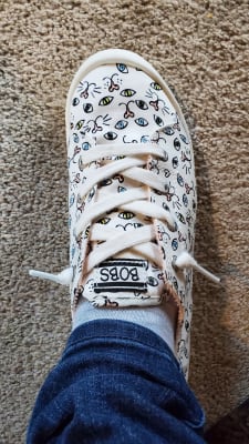 Women s Skechers BOBS Beach Bingo Painter Paws Sneaker Peltz