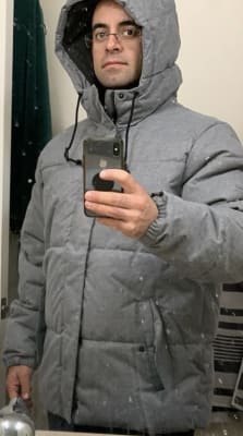 Frost free water resistant herringbone puffer jacket for men Clearance