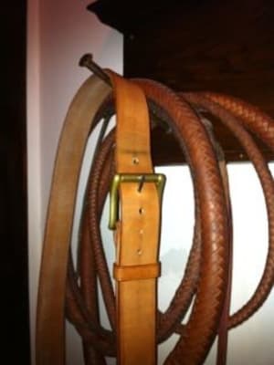 Natural Bridle Leather Belt, 1.5 inch, No Buckle