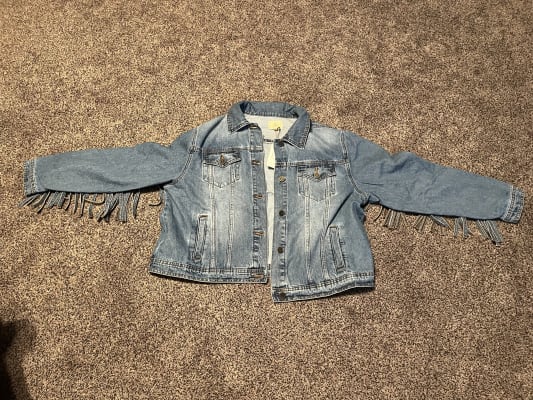 Sterling & Stitch Fringe Denim Jacket - Women's Coats