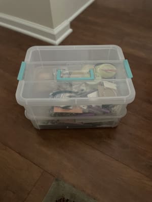 Sterilite Stack & Carry 2 Tray Handle Box Organizer