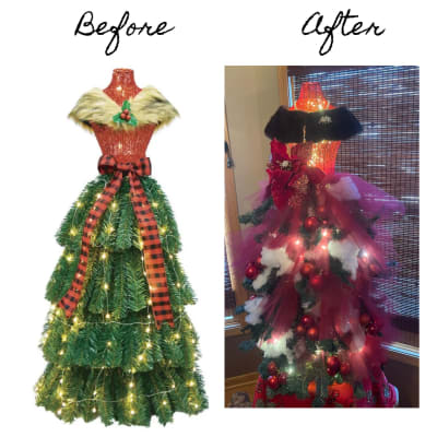 Christmas Tree Mannequin With LED WarmLights ,Decorated .BLACK FRIDAY SALE  $699