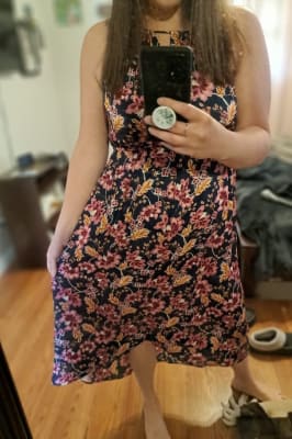 Waist Defined Floral Halter Satin Maxi Dress Old Navy